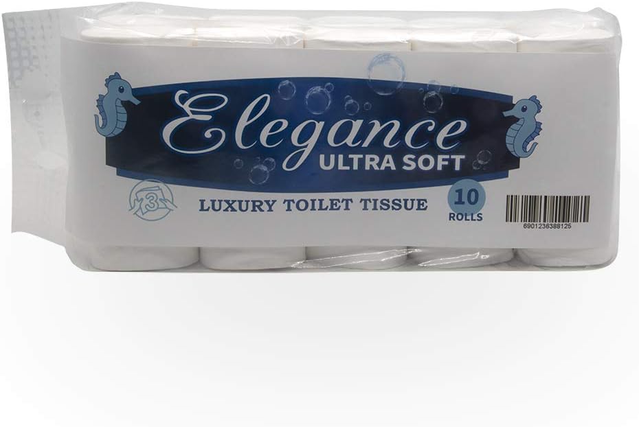 10 Rolls Toilet Paper 3 Layers Ultra Soft Toilet Tissue Cotton Roll Paper Skin-Friendly Household Hand Towels for Home Kitchen Cafe Shop Restaurant: Kitchen & Dining