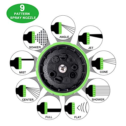 LETIME Expandable Garden Hose 100 Feet, Durable Water Hose with 9-Way Spray Nozzle and 3/4" Solid Brass Fittings, for Lawn Watering and Car Washing - Thumbnail 4