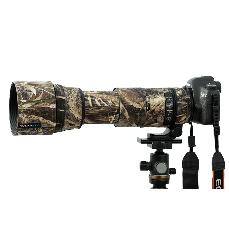 ROLANPRO Lens Coat Compatible with Sigma 150-600mm F5-6.3 Contemporary, Waterproof Camouflage Protective Sleeve Bird Watching - #9 Grass Camo