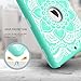 iPad 5th/6th Generation Case, Hocase Heavy Duty Shock Absorbent Rubber+Hard Plastic Dual Layer Protective Case w/Mandala Floral Print and Kickstand for iPad 9.7 2018/2017 - Mint Green/Gray