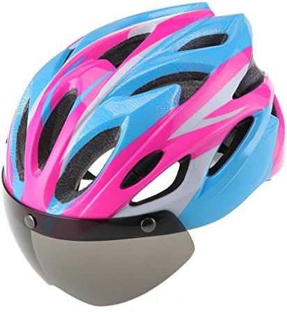 EASECAMP Cycling Bike Helmet with Detachable Magnetic Visor Goggles Shield (Pink)