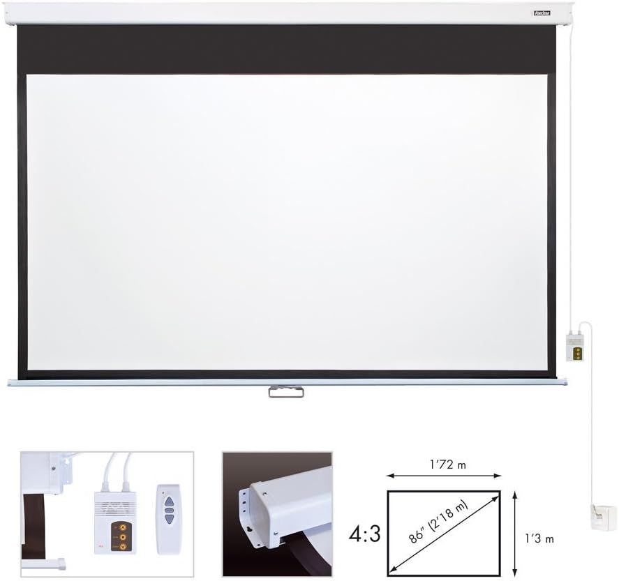 PANTALLA PROYECTOR ELECTRICA FONESTAR PPEL-86 1,72x1,3M 4:3 ...