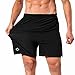 NAVISKIN Men's 5 inch Running Shorts Lightweight Quick Dry Workout Shorts Zipper Pocket Black Size XL