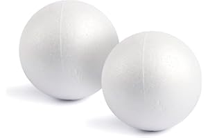 Juvale Styrofoam Balls - 6-Inch, White, Pack of 2 - Smooth Foam Spheres for Crafts & Painting - Foam Craft Balls & DIY Project Supplies