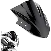 Amazicha Windscreen Windshield fit for Kawasaki Ninja 300 EX300R EX300 2013 2014 2015 2016 2017 (Black) Double Bubble Wind Deflector Screen