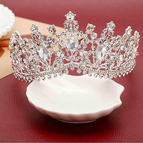 Tgirls Bridal Wedding Crowns and Tiaras Bride Princess Rhinestone Headband Jewelry for Women and Girls (Silver)