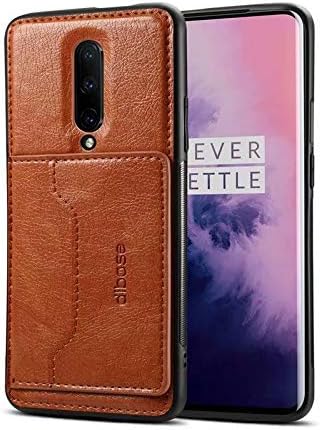 OnePlus 7 Pro Case, Slim Fit Magnetic Back Flip Stand Card Holder Wallet PU Leather Hybrid TPU Full Frame Shock Absorption Protective Cover Case for OnePlus 7 Pro (Brown)