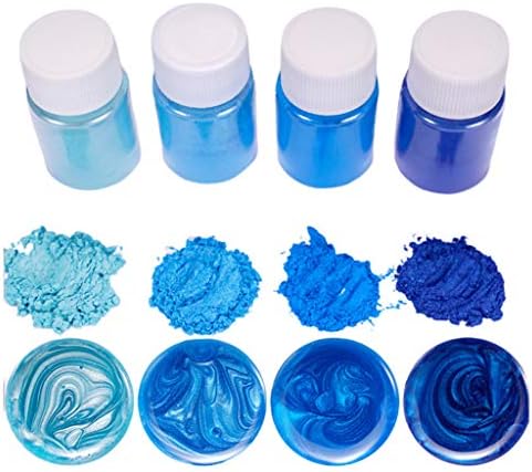 Catyrre 4 Pieces/Set Mixed Color high Temperature and Shiny Magic Color Pearl Powder Jewelry DIY Production Process Luminous Powder Pigment Set Crystal epoxy Material