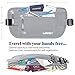Travel Money Belt for Men Women, RFID Blocking Concealed Waist Wallet Pouch Under Clothes Passport Holder Antitheft Waist Stash Bag for Travelling, Bonus 10 RFID Credit Card Sleeves, Silver Gray