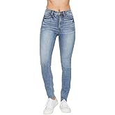 Judy Blue High Waisted Vintage Shield Pockets Skinny Jeans for Women - Comfort Stretch Denim, Classic Fit - 88871