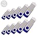 RAOYI 10PCS 4GB USB Flash Drive Blue Pen Drive Thumb Drive USB 2.0 Memory Stick Swivel Design