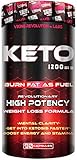 Keto Diet Pills - Weight Loss, Fat Burner Supplement - 1200mg Beta-Hydroxybutyrate, Exogenous Ketones - Formulated to Enter Ketosis, Burn Fat, Enhance Mental Focus & Clarity (90 Capsules)
