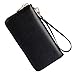 BOSTANTEN Women Leather Wallet Clutch Purses Card Cash Holder Long Wallets Black