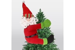 ERWEICET Christmas Tree Topper Santa Decorations,Unique Fanny Holiday Xmas Hugger Decor for Christmas Tree Wine Curtian Christmas Wreath deocr Christams Gife
