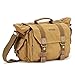 SLR Camera Bag Evecase Large Canvas Messenger SLR/DSLR Camera Shoulder Bag with Rain Cover for Digital Cameras, Laptops and Other Accessories - Brown