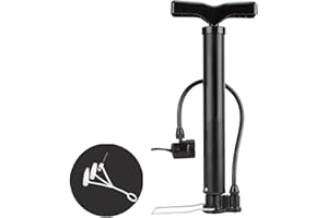 Portable Bike Pump with Needles, Bicycle Hand Air Pump for Presta and Schrader Valves, Sports Ball Inflator for Volleyball, B