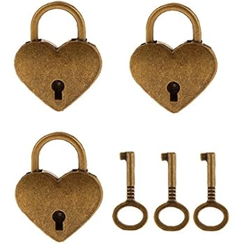 1 Pcs Metal Heart Shaped Polished Padlock With Zimbabwe