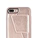 iPhone 7 Plus Case, iPhone 7 Plus Wallet Case, ZVEdeng iPhone 8 Plus Wallet Case, iPhone 8 Plus 7 Plus Case with Card Holder for Women Shockproof Leather Protective Cover-Rose Gold