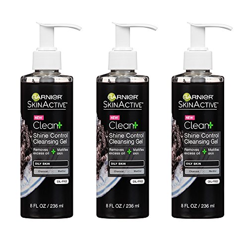 Garnier Skin Skinactive Clean Plus Shine Control Cleansing Gel, 8 Fluid Ounce (Pack of 3)