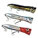 THKFISH Top Water Fishing Lures Saltwater Popper Lures Tuna Poppers GT Poppers Fishing Hard Lures Blue Red Yellow Blacksilver