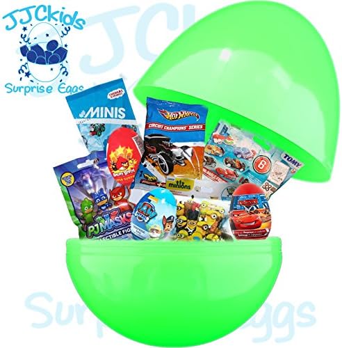 JJCkids Mega Plastic Giant Egg Jumbo Surprise Egg Filled With Blind Bags & More (GREEN - NAME NO)