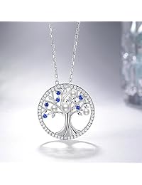 Día de la madre regalo de cumpleaños de joyería para ella el árbol de la vida amor perla collar de plata de ley