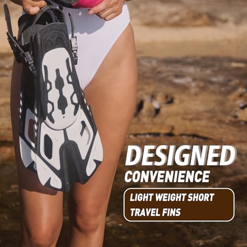 EMSINA-Full Face Snorkel Mask fins set for Adults and Kids, Upgrade Dry Top Breathing System-New flowtech design- Foldable Panoramic View, Anti Leak&Fog_