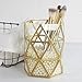 PuTwo Makeup Brush Holder Handmade Vintage Metal and Glass Makeup Organizer with Free White Pearls - Gold