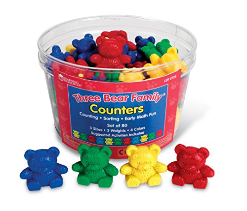Learning Resources Bear Counters Set, Counting, Color & Sorting Toy, Set of 80, Ages 3+