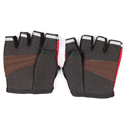 Ylucky Half Finger Cycling Gloves Outdoor Adjustable Sport Bicycle Gloves Gel Padded Mountain Road Bike Riding Gloves Shock-Absorbing Breathable Anti Slip Summer Mitten for kids Children - Thumbnail 2