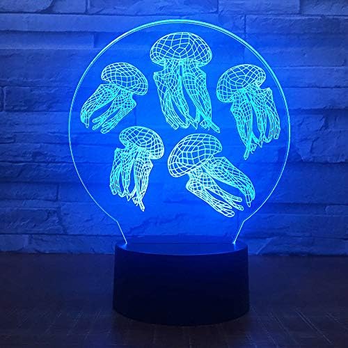 Orangeww 3D Visual Illusion Lamp/Led Night Lights / 7 Colors Auto Changing/Christmas Gift Night Light/Children Gift/Jellyfish [Energy Class A++]