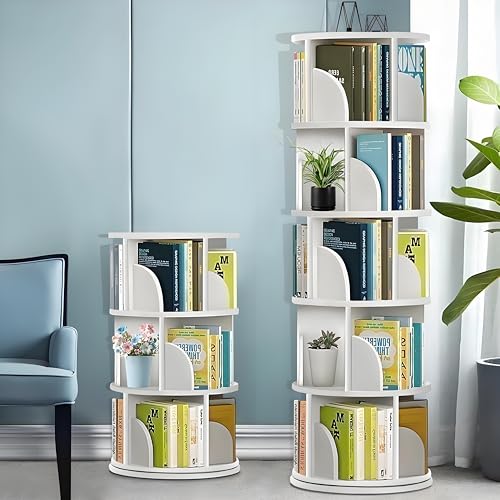 Estante Giratória, 5 Andares Estante Giratória Livros, 160 * 40cm, 360° - Livreiro de Piso para Organização e Decoração de Casa, Quarto e Escritório