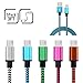 AILKIN Micro USB Cable, High Speed [5-Pack] 3Ft Nylon Braided USB 2.0 A Male to Micro B Data Sync & Charging Cable Compatible with Most Micro Android Smartphone (Green, White, Hot Pink, Blue, Orange)