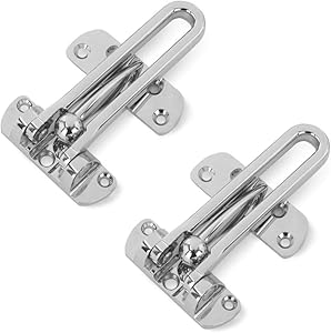 M MOKENEYE 2 Pack Home Security Door Chain Lock, Hotel Door Latches for Swing-in Door, Childproof Door Security for Back and Front Door, Thicken Solid Aluminum Alloy (Polish Chrom)