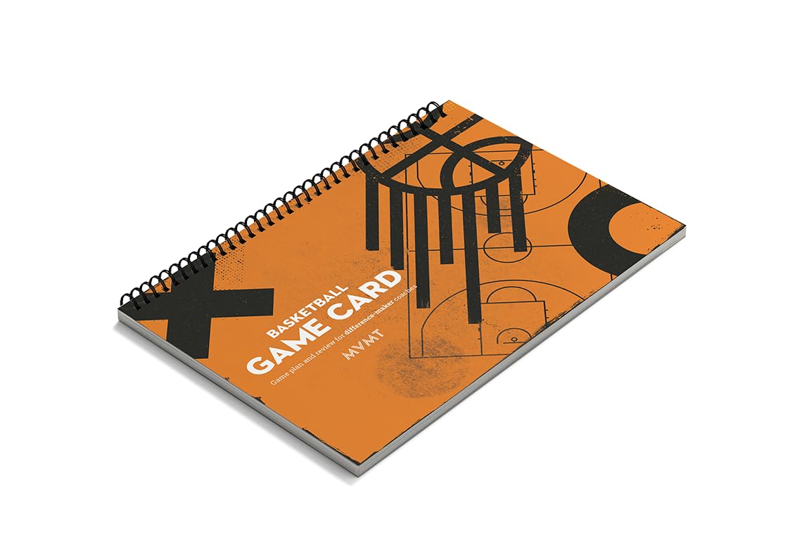 MVMT sports Basketball Game Cards 40 page A4 game tactics planner for basketball coaches. Plan player targets, performance keys and opponent scout.