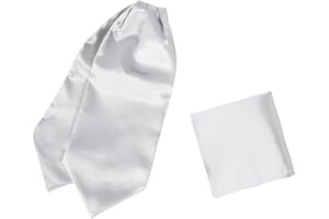 Dan Smith Solid Long-Self Ascot For Wedding Cravat Tie Silk Blend 53" Big And Tall