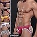 Demarkt Men's Underwear Breathable Briefs G-string Thong Large Red