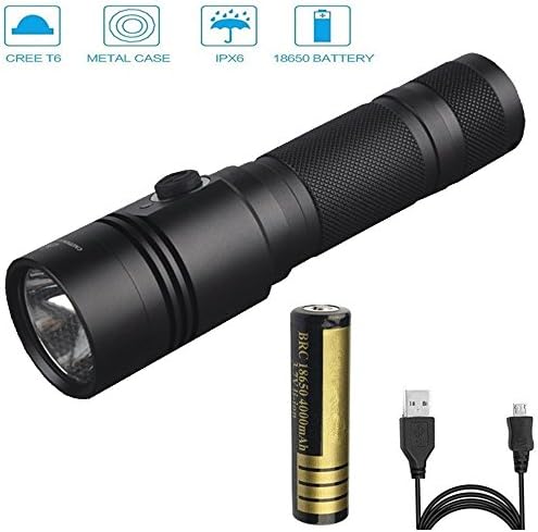 MLD Super Bright LED Tactical Flashlight, Mini,IP65 Water-Resistant, Portable, 4 Light Modes with Rechargeable 18650 Lithium Ion Battery (Included) …