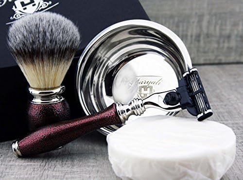 Haryali London Shaving Kit, 5 Pc Shaving Kit, 3 Edge Shaving Blade Shaving Razor, Synthetic Hair Shaving Brush, Shaving Soap - Image 3