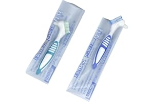 Denture Brush Multi-Layered Bristles False Teeth Brush Care Tool Bristles&Ergonomic Handle For Travel Home