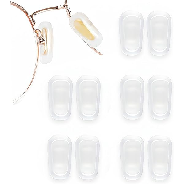 Eyeglasses Nose Pads, 5 Pairs Soft Silicone Air Chamber Glasses Nose Pads Replacement Repairing Kit, Screw-in Nose Pads With 3 In 1 Mini Screwdriver, Nose Pads For Glasses Sunglass Cleaning Cloth
