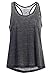Garment Washed Vintage Cool Loose Fit Tank Top Women and Juniors: Cute Workout Summer Black M