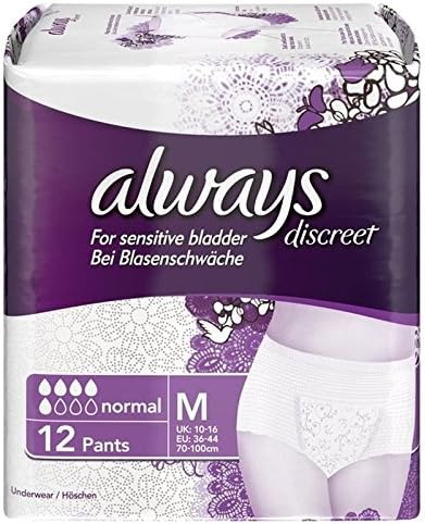 Always Discreet Sensitive Bladder Pants Medium 12 per pack (PACK OF 4)