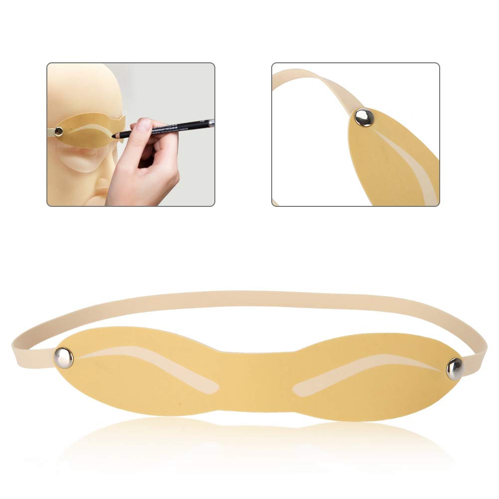 10pcs Microblading Practice Skin With Strap, Eyebrow Tattoo Practice Headband Makeup Tattoo Fake Practice Skin Eyebrow Sticker Eyebrow Shaping Stencils Microblading Supplies for Beginners