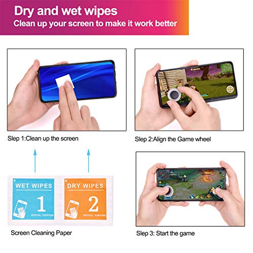 Mobile Game Joystick Button - GTOTd Mobile Game Controller,Touch Screen Joypad Game Controller for Mobile Tablet Smart Phone Joystick [2 Pair] - Thumbnail 3