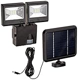 Solar Smart Creations MF160826 Ultra Bright 1000 Lumen Solar Powered Twin Dual Heads Outdoor Garden Motion Sensor Security Flood Light Spot Lamp