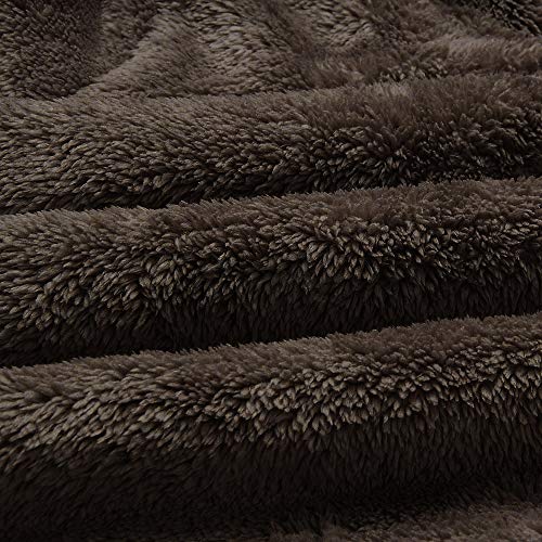 Liraly Pullovers For Women Plus Size Ladies Warm Fluffy Winter Top Hoodie Sweatshirt Hooded Pullover Jumper(Brown A,US-12 /CN-L2)
