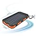 SPEEDWOLF 15,000MAH Waterproof Powerbank Dual USB Portable Chargers Solar Power Bank Battery for iPhone Android cellphones with 3in1 USB Cable and 2LED Flashlight for Emergency Outdoor Camping Travel
