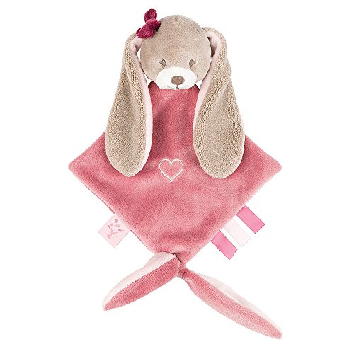 Nattou Mini Schnuffeltuch Hase Nina, Nina, Jade und Lili, 30 x 20 x 5 cm, Beige/Rosa