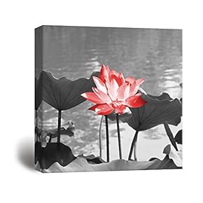 Canvas Prints Wall Art - Lotus Flower | Modern Wall Decor/Home Decoration Stretched Gallery Canvas Wrap Giclee Print. Ready to Hang - 12" x 12"